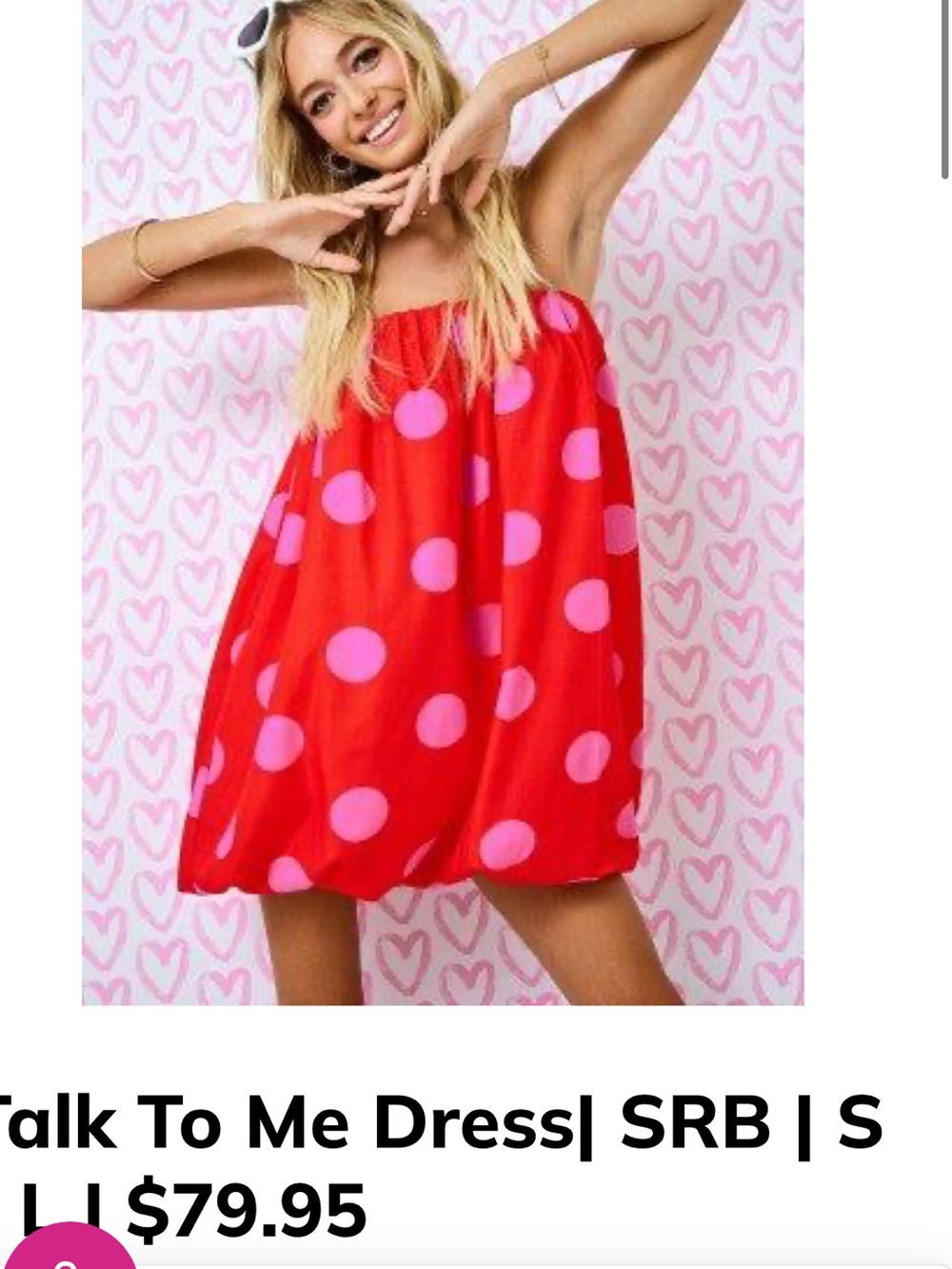 Day+moon Brand Red Polka Dot Strapless bubble dress